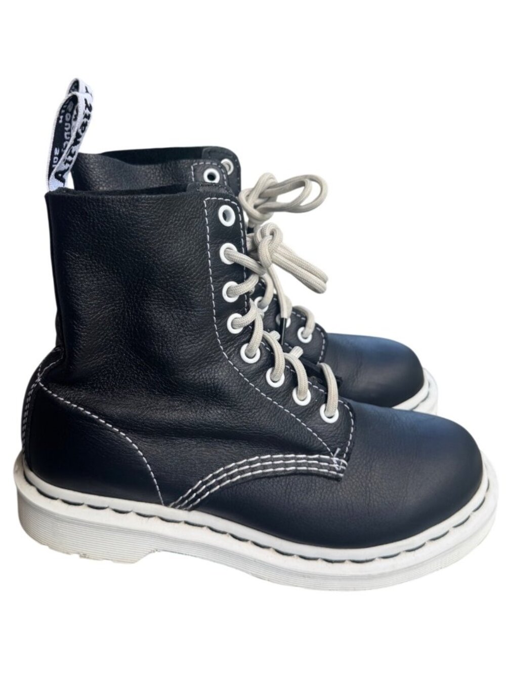 Dr. Martens Women's Size US 6 1460 Pascal Leather Ankle Boot Black/White